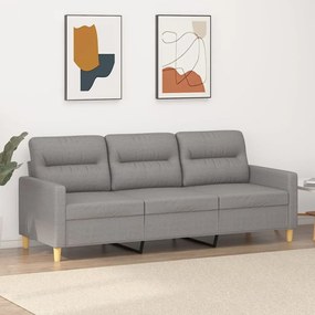 vidaXL Sofá de 3 lugares 180 cm tecido cinza-claro