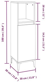 3 pcs Conjunto móveis casa de banho madeira proc. cinza sonoma