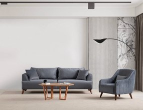 Sofá de 3 Lugares Buhara – Cinzento Escuro – 100x78x220 cm