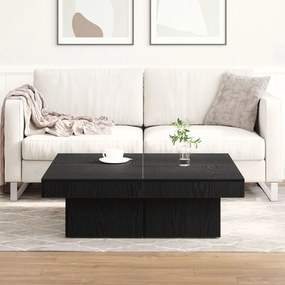 Mesa de Centro vidaXL Preta em Carvalho de 90x90x28 cm de Madeira de E