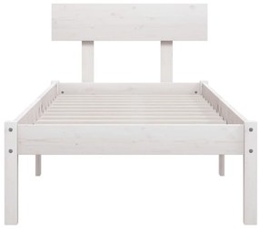 Estrutura de cama solteiro 90x190 cm pinho maciço branco