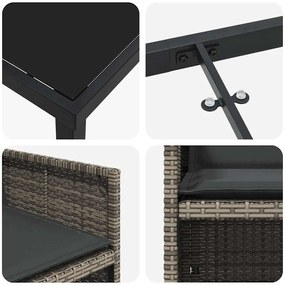 Conjunto de Jantar de Jardim com 5 Peças da , com Almofadas Cinzas em