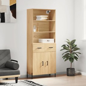 vidaXL Armário alto 69,5x34x180 cm derivados de madeira cor sonoma