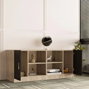 Armário Multiusos VO6 – Carvalho/Preto – 139,8x61,8x46,3 cm
