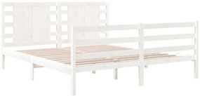 Cama sem colchão 150x200 cm madeira de pinho maciça branco
