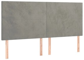 Estrutura de cama sem colchão 160x200 cm veludo cinzento-claro