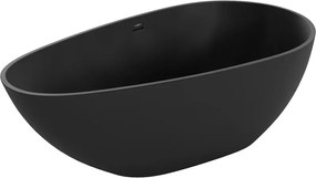 Mexen Palermo banheira independente de conglomerado 150 x 78 cm, preto mate - 57211507870
