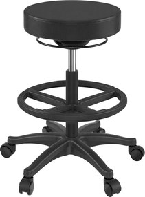 Banco de trabalho ajustável, assento giratório e alto 56 x 56 x (59,5-81) cm preto