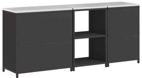 Conjunto de Armazenamento de Cozinha com prateleira Outros 3 pcs Preto