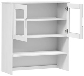 Armário Alto Eva em Pinho Maciço - Branco - Design Escandinavo