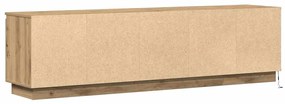 Gabinete de TV com LED Carvalho Artesanal 180x38x49 cm Madeira de Enge