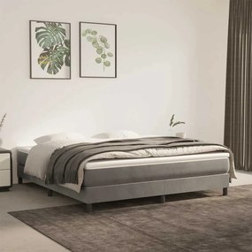 vidaXL Colchão de molas ensacadas 160x220x20 cm veludo cinza-claro
