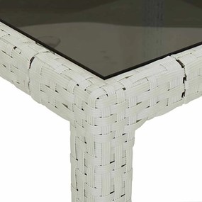 Mesa de Jantar de Jardim Branca 150x90x75 cm Rattan Sintético