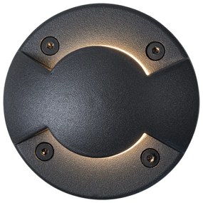 Foco de chão moderno preto GU10 50mm efeito de 2 luzes IP65/IP67 - Cellar Moderno