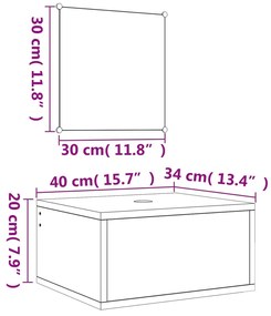 2 pcs - Móvel de Casa Banho - Espelho Incluído - Derivados de Madeira