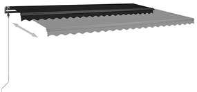 Toldo retrátil manual com LED 500x300 cm antracite