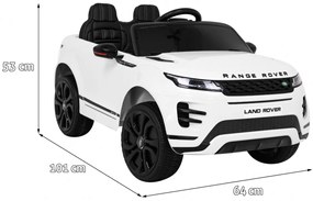 Carro elétrico para Crianças Range Rover Evoque 12V, 	Rodas Espuma EVA, assento couro ecológico Branco