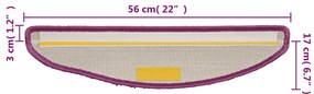 Tapetes de escadas 10 pcs 56x17x3 cm violeta