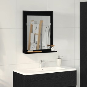 Espelho de Banheiro vidaXL Preto Carvalho 50x12x60 cm Madeira Engenharia