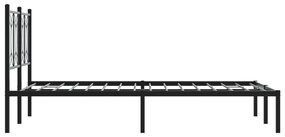 Estrutura de cama com cabeceira 120x200 cm metal preto