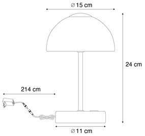 Candeeiro de Mesa Design Bronze Escuro Incl. LED Regulável - Joya Design