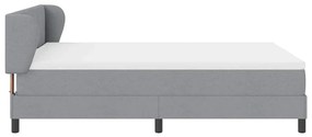 Cama Box Spring vidaXL com Colchão Cinza Claro 160x200 cm Tecido