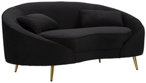 SOFÁ OSLO 2 LUGARES COM ALMOFADAS PRETAS CM 148X84X68