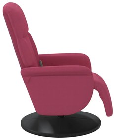 Cadeirão massagens reclinável c/apoio pés veludo vermelho tinto