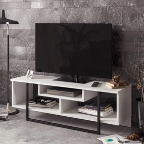 Móvel TV Asal – Branco e Preto – 119,4 x 40,2 x 35,2 cm