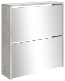 Sapateira c/ espelho 2 divisórias 63x17x67 cm cinza cimento