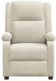 Poltrona de massagens reclinável veludo cor creme