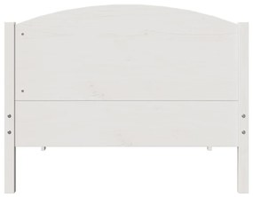 Cama sem colchão 90x200 cm madeira de pinho maciça branco
