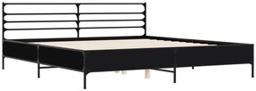 Estrutura de cama 180x200 cm derivados de madeira/metal preto