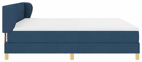 Cama Box Spring vidaXL com Colchão Azul 200x200 cm Tecido