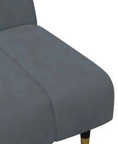 2 pcs conjunto de sofás veludo cinzento-escuro