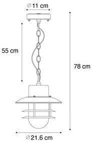 Luminária Pendente Industrial Marrom Ferrugem IP44 - Shell Industrial