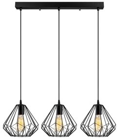 Candeeiro de Teto Diamond – Preto – 73 cm de Diâmetro x 117 cm de Altu