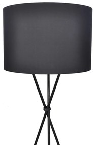 Luminária de piso com suporte alto em tons de preto