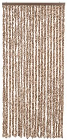 Cortina anti-insetos 90x200 cm chenille bege e castanho-escuro