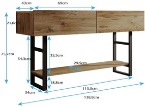 Consola de Entrada Faktor com 2 Portas - Design Industrial