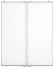 Quadro branco magnético dobrável 80x100x1,7 cm alumínio