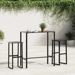 Bancos de bar 2 pcs 38x38x80 cm aço revestido a pó preto