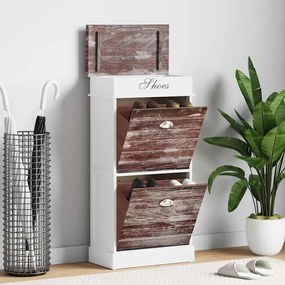 vidaXL Sapateira 50x28x98 cm madeira de paulownia castanho