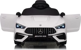 Carro elétrico para crianças AMG CLE 53 12V, Pneus em borracha maciça, bancos em pele sintética Branco