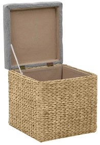 Conjunto de otomanos 2 pcs erva marinha cinzento