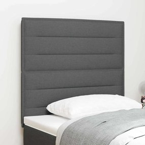 vidaXL Cabeceira Design Linhas Cinza Escuro 80 cm Tecido