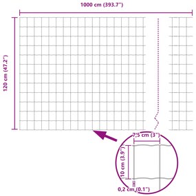 Cerca Euro com 5 Postes U Verde 1,2x10 m Aço