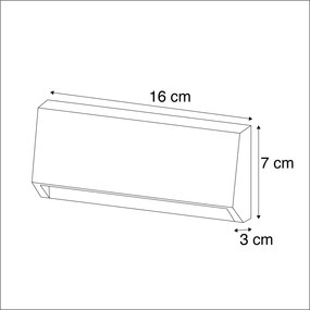 Moderno candeeiro de parede exterior cinzento escuro com LED IP65 - Sandstone 2 Moderno