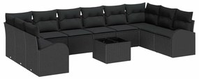Conjunto de Sofá de Jardim com 11 Peças e Almofadas Beges de Poliratta