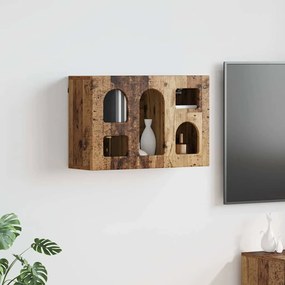 vidaXL Armário suspenso com prateleira Madeira antiga 60 x 20 x 40 cm